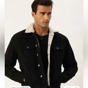 Forever 21 - Men's Black Corduroy Sherpa Lining Jacket